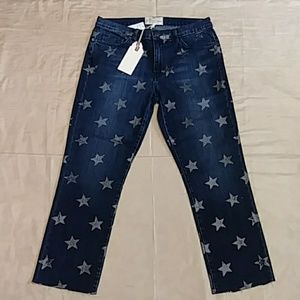 Current/Elliott Star Print Slim Cropped Jeans